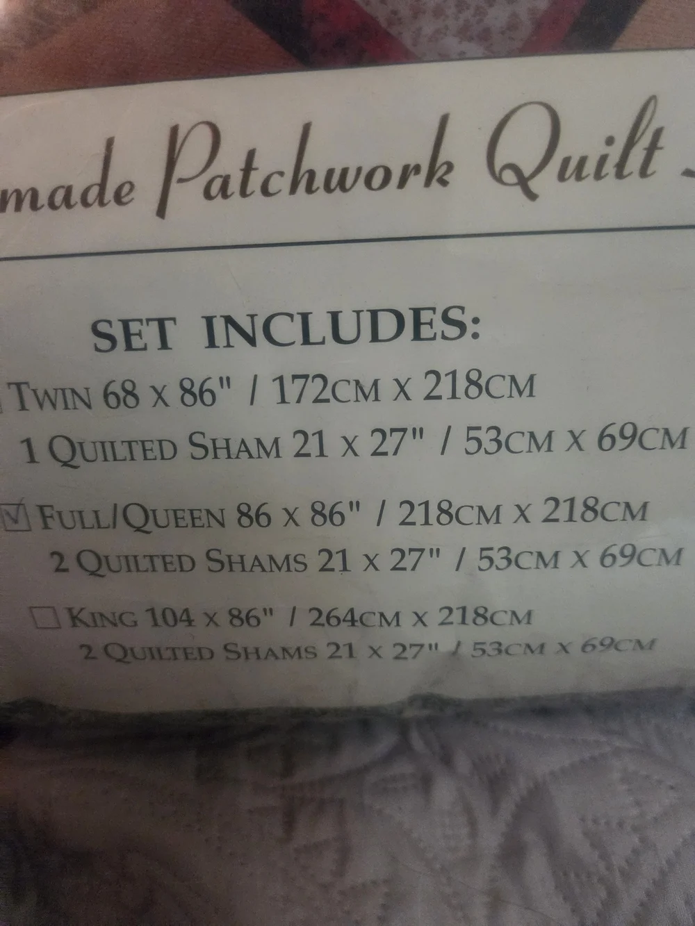 NWT Country Cottage Full/Queen Quilt Set